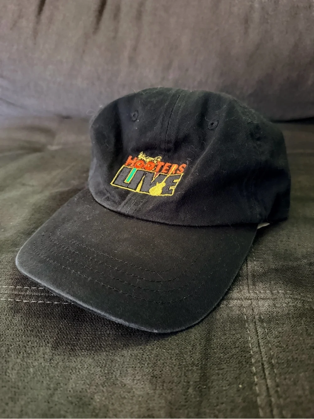 Hooters Black Hat with Multicolor Embroidered 